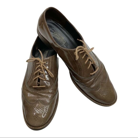 PAUL GREEN MUNCHIN Olive Brown Patent Leather Oxfords Size US 10.5 - Picture 12 of 13